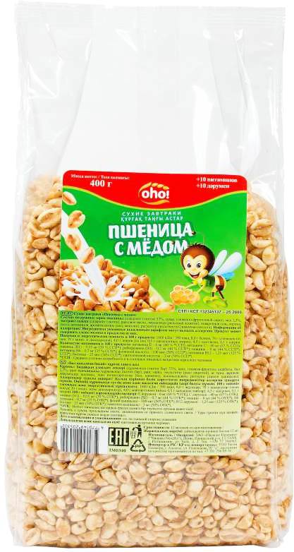 Сухой завтрак OHO "Пшеница с медом" 400 гр. - фото 1 - id-p72145676