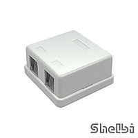 Shelbi Настенная пластиковая коробка 2-портовая, для модулей, Пустая