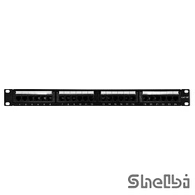 Shelbi 1U патч-панель кат.5Е UTP, 24 порта, с полями для надписи