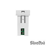 Shelbi Розетка зарядка 2-портовая USB, 2.1А,  45х22.5, белая, фото 5