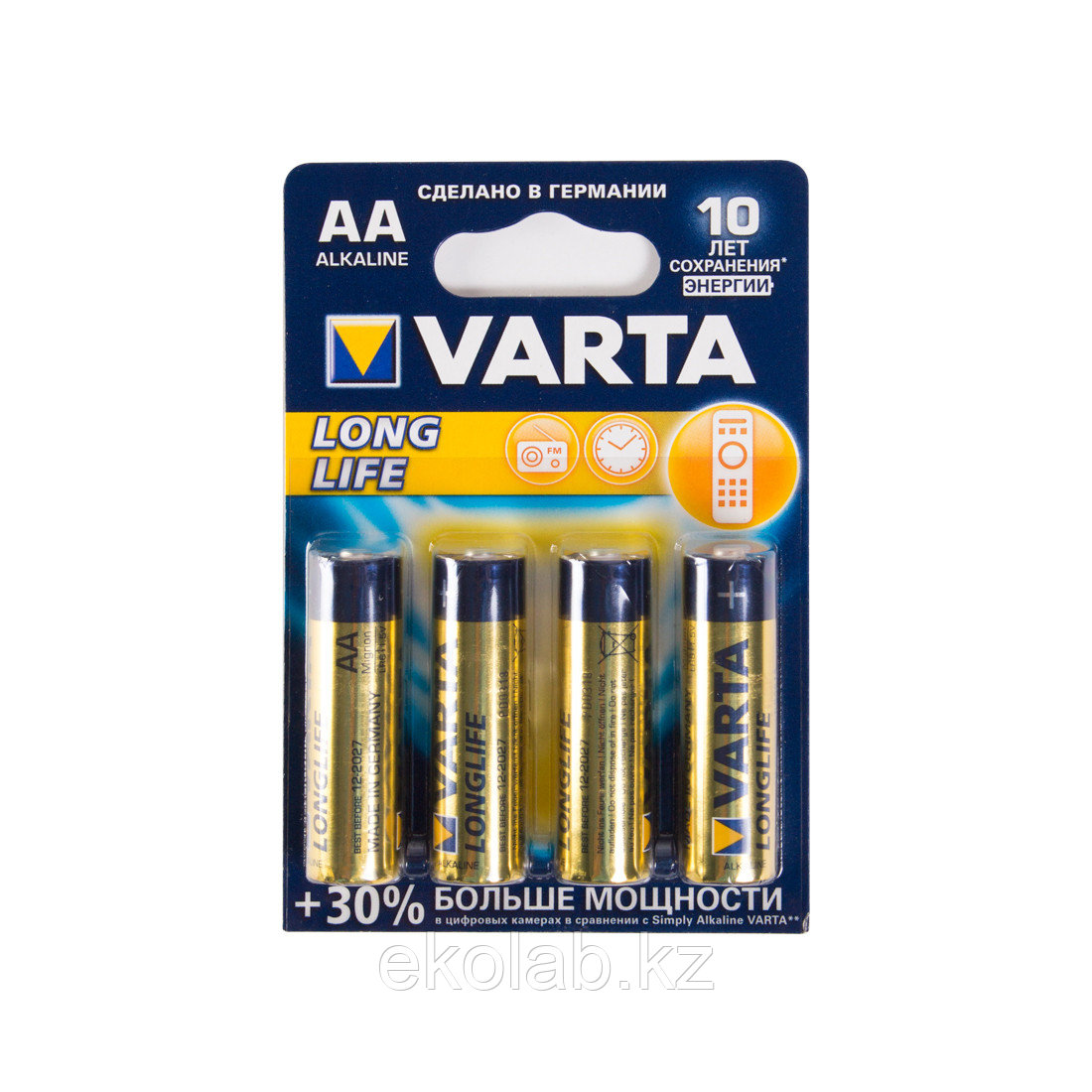 Батарейка VARTA Longlife Mignon 1.5V - LR6/ AA (4 шт) - фото 1 - id-p72280840