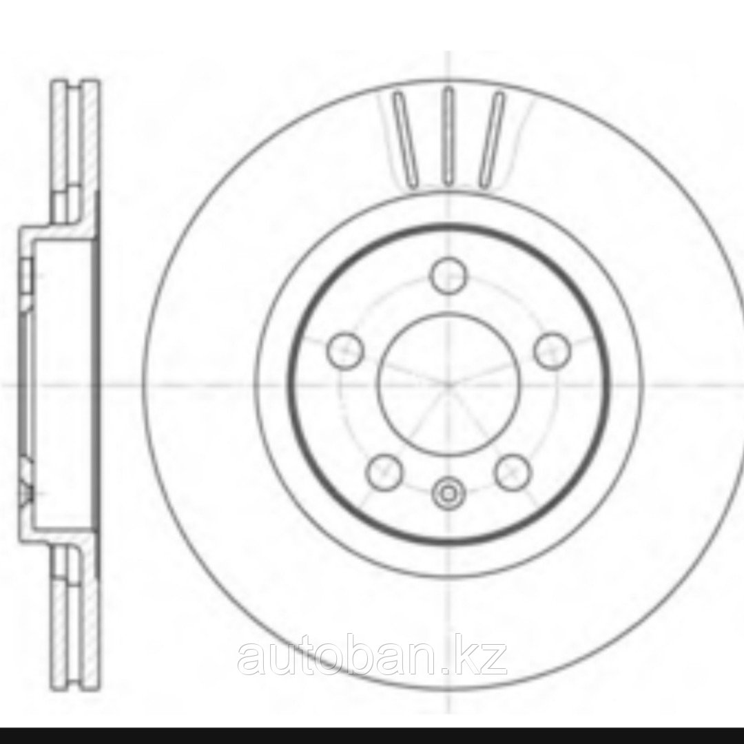 Диск тормозной передний Audi A3/Volkswagen Golf 4, Jetta обьем 1.8-2.0 с 1997-2004г