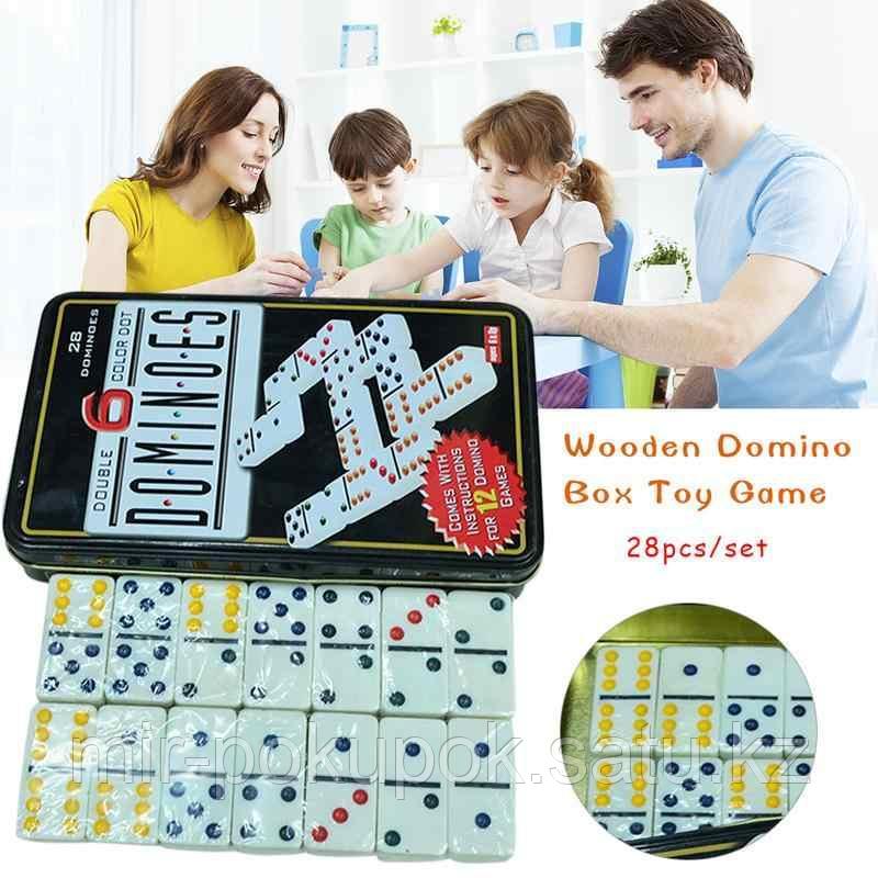 Подарочный игровой набор для игры в Домино в металлическом кейсе