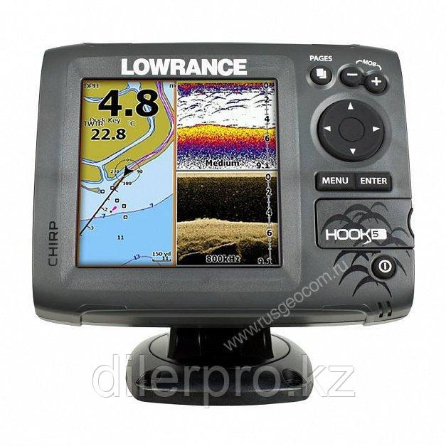 Картплоттер с эхолотом Lowrance Hook-5 Mid/High/DownScan™, фото 1