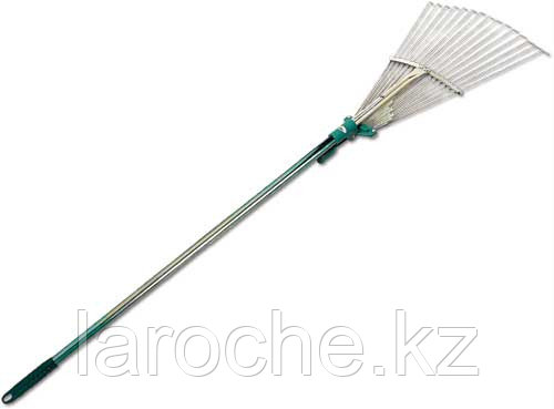 Грабли веерные RACO регулируемые с ручкой 1,2 м, 15 круглых зубцов, гальванизированное покрытие, 175-550мм, фото 2