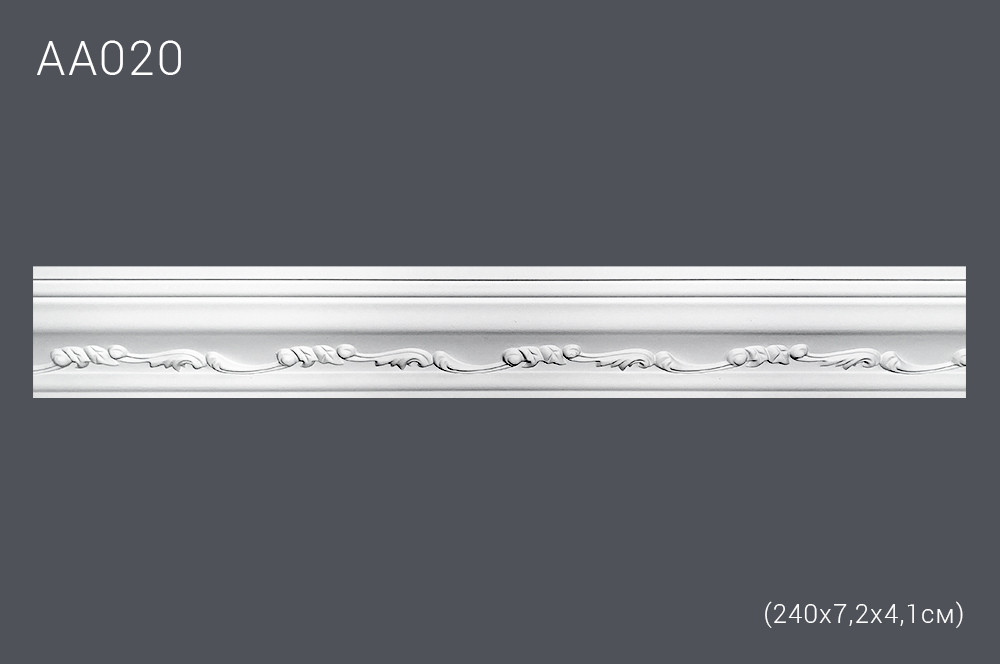 Плинтус потолочный с рисунком АА020 240х7х4 см (полиуретан) - фото 1 - id-p42995520