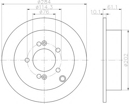 Тормозные диски Hyundai Tucson (04-10, задние, Veka, D284)