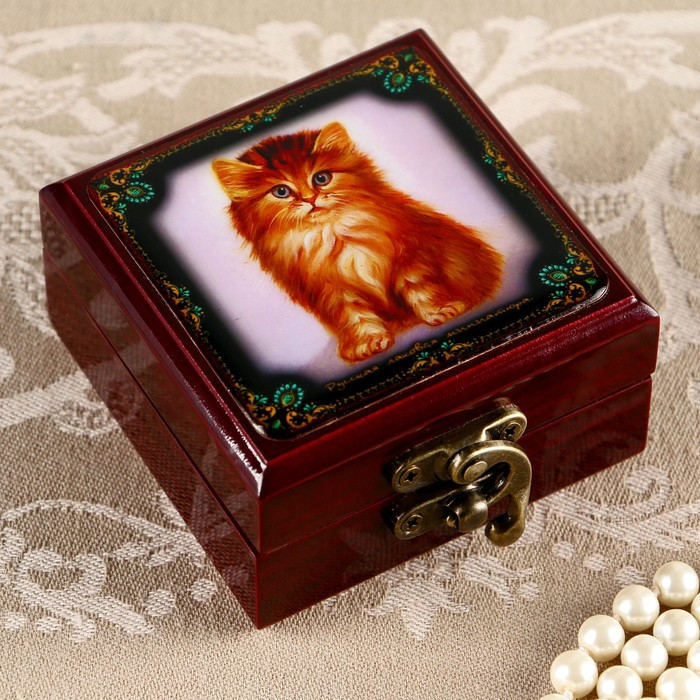 Шкатулка «Котёнок», 8х8 см