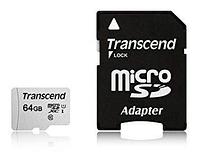 Transcend TS64GUSD300S-A Карта памяти MicroSD 64GB Class 10 U1 с адаптером