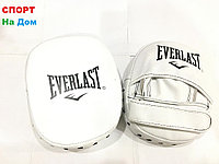 Лапы боксёрские для отработки ударов Everlast кожа (Белый)