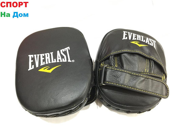 Лапы боксёрские для отработки ударов Everlast кожа (черный), фото 2