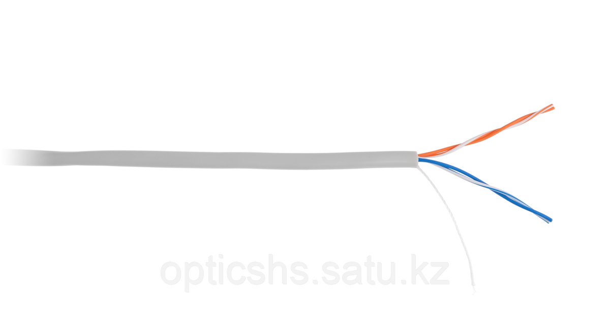 Кабель NETLAN U/UTP 2 пары, Кат.5 (Класс D), 100МГц, одножильный, BC (чистая медь), внутренний, PVC нг(B), сер