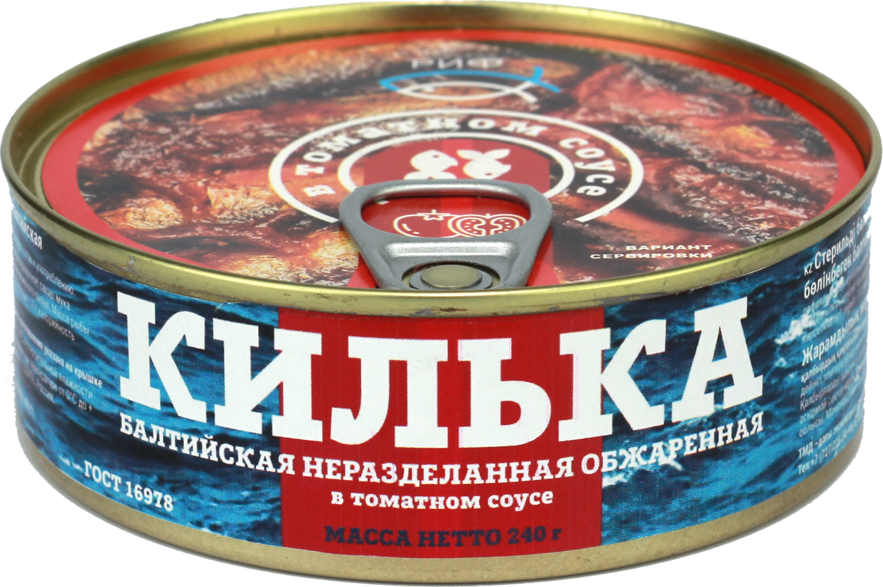 Килька балтийская неразделанная обжаренная в томатном соусе