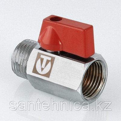 Кран шаровой латунь Ду 15 Ру10 наруж./внутр. резьба рычаг никель Valtec MINI VT.331.N.04, фото 2