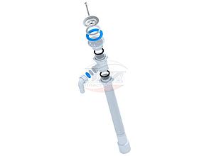 Сифон гофрированный 1 1/2"х40/50 L=648-1488 мм с отводом выпуск нерж. решетка D=70 мм Ани Пласт G118, фото 3