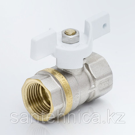 Кран шаровой латунь Ду 20 (3/4") Ру30 внутр./внутр. резьба бабочка никель Aquasfera Standard, фото 2