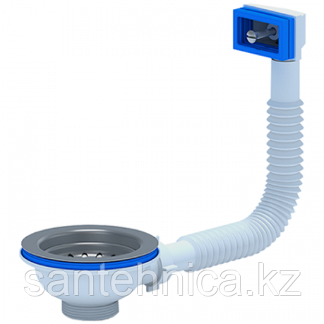 Выпуск с переливом для мойки 3 1/2"х115 N305S, фото 1