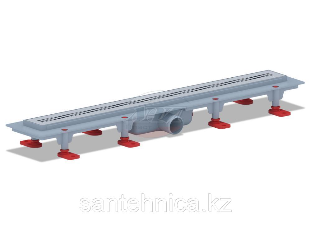 Душевой канал (трап) Дн40 650х62 нерж/реш матовая сух. затв. АНИ Пласт TLQ1265M