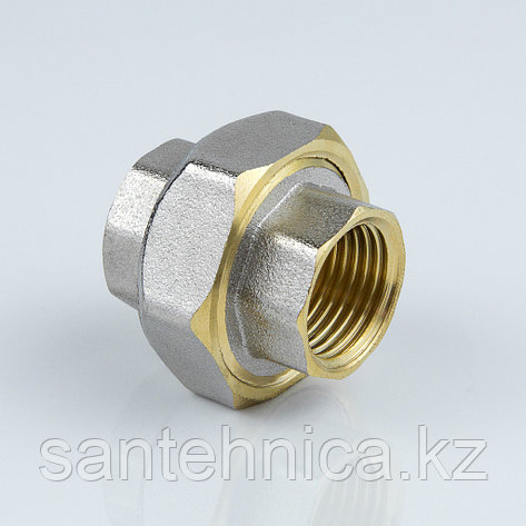 Муфта разъемная американка латунь никель Ду 15 G1/2" ВР/ВР прямая, фото 2