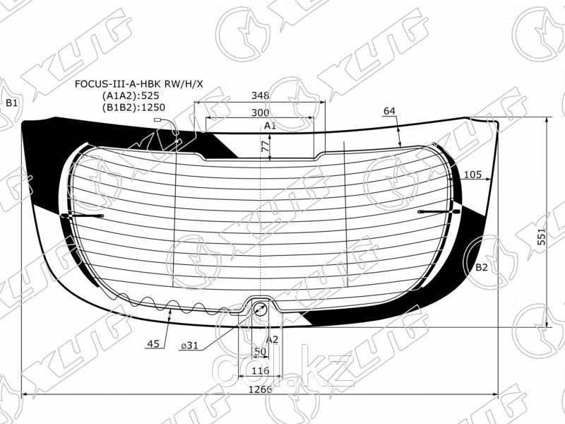 Стекло заднее (крышка багажника) с обогревом в клей FORD FOCUS III 5D HBK 14-