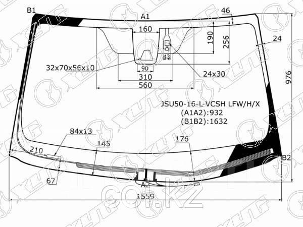 Стекло лобовое с обогревом щеток +дд +камера в клей TOYOTA HIGHLANDER 16-
