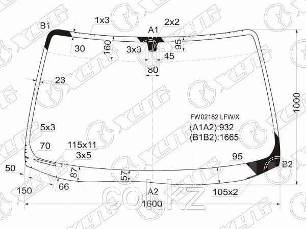 Стекло лобовое в клей ACURA MDX 01-06