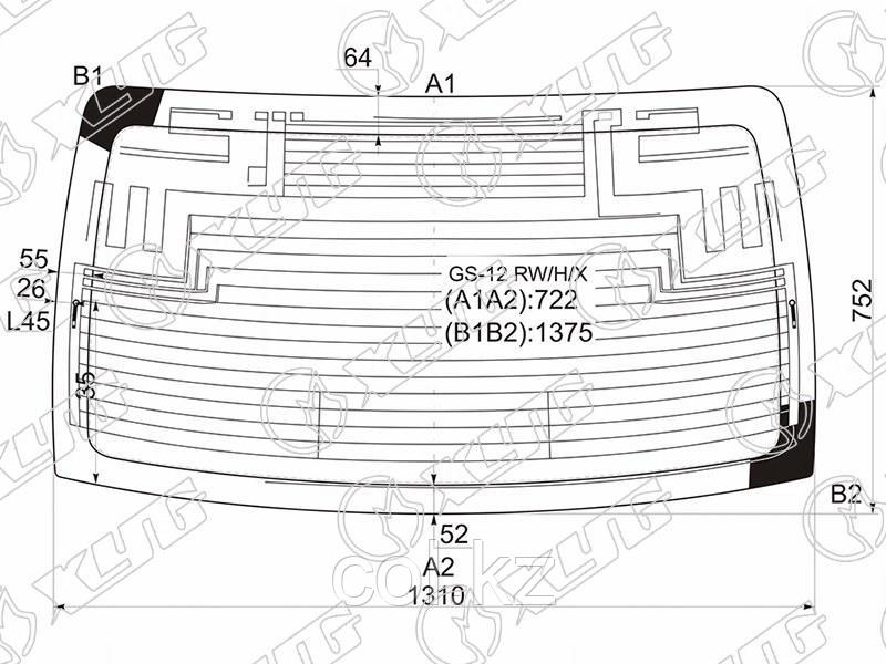 Стекло заднее с обогревом в клей LEXUS GS250/350/450 12-