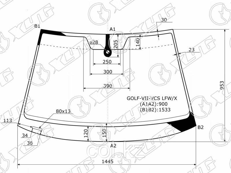 Стекло лобовое +дд в клей VOLKSWAGEN GOLF VII 3/5D HBK 12-17