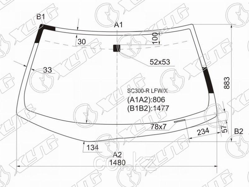 Стекло лобовое в клей TOYOTA SOARER 2D CPE 91-00