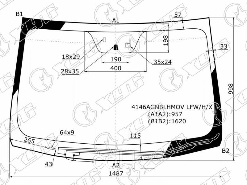 Стекло лобовое с обогревом щеток +дд +д/запотевания в клей HYUNDAI i40 (Российская сборка) 4/5D 11-
