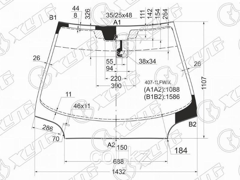 Стекло лобовое +дд в клей PEUGEOT 407 4/5D SED/WGN 04-11
