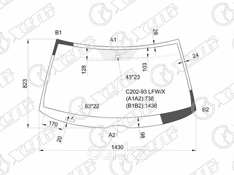 Стекло лобовое +дд в клей MERCEDES BENZ C CLASS W202 4/5D 93-00