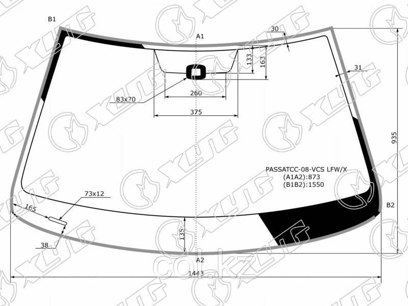 Стекло лобовое +дд в клей VOLKSWAGEN PASSAT ТАЙВАНЬ CC 08-11