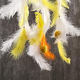 Ловец снов "Бомбошки и пёрышки" жёлто-оранжевый 45х12 см, фото 4
