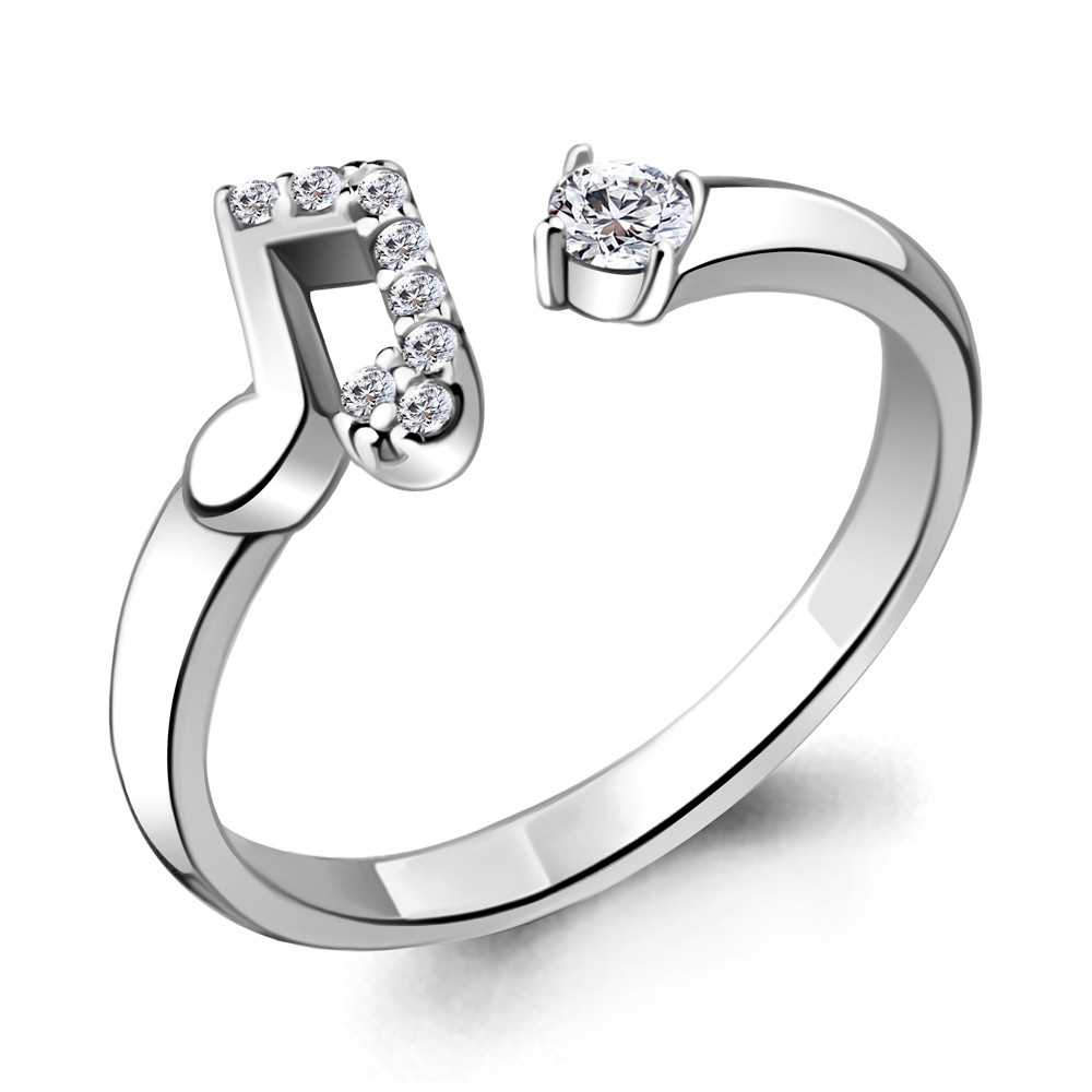 Кольцо Aquamarine серебро с родием, фианит 68679А.5
