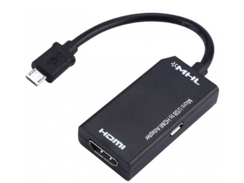 Кабель переходник адаптер MHL - HDMI - micro USB для подключения смартфона к монитору 15 см - фото 1 - id-p72426844