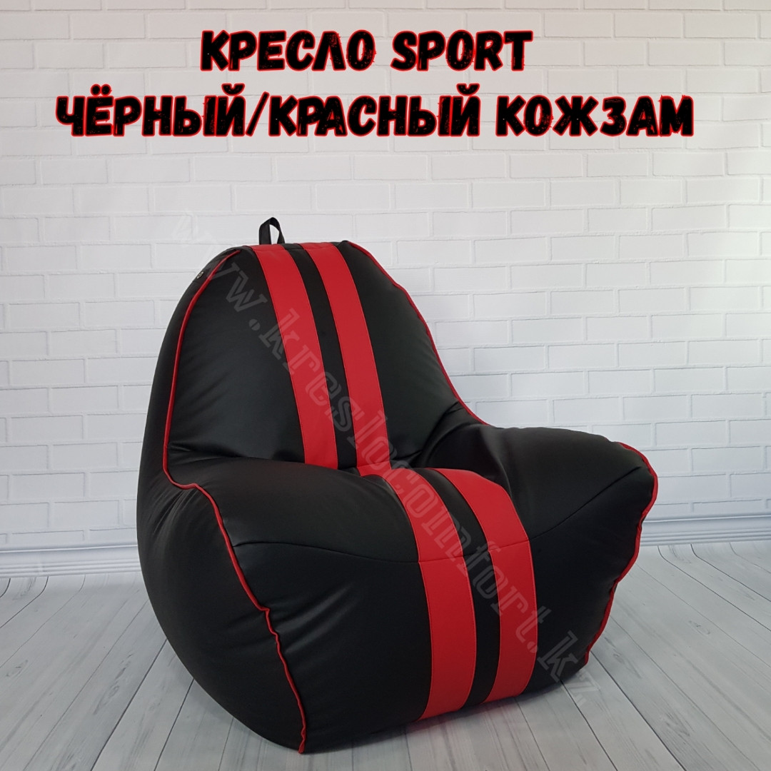 Кресло Sport чёрный/красный кожзам