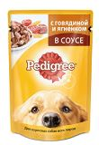 Pedigree 100г с говядиной и ягненком Влажный корм Для взрослых собак всех пород