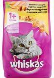 Whiskas1,9кг с курицей и индейкой сухой корм для кошек подушечки с нежным паштетом (Вискас)