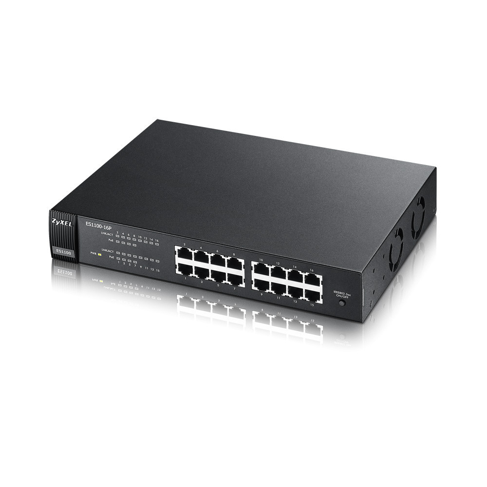 ZyXEL ES1100-16P 16-портовый коммутатор Fast Ethernet c 8 портами PoE