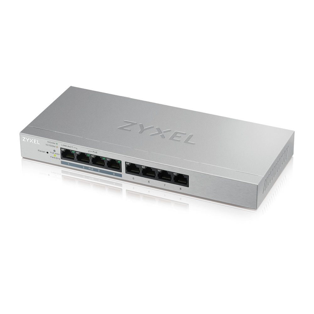 Zyxel GS1200-8HP 8-портовый гигабитный коммутатор с Web-управлением и PoE