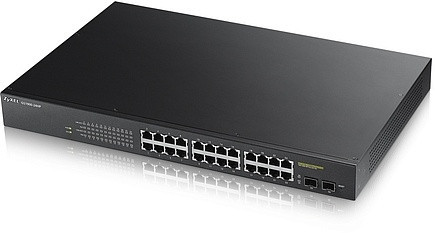 Zyxel GS1900-24HPv2 коммутатор Smart L2 PoE+, rack 19", 24xGE PoE+, 2xSFP, бюджет PoE 170 Вт