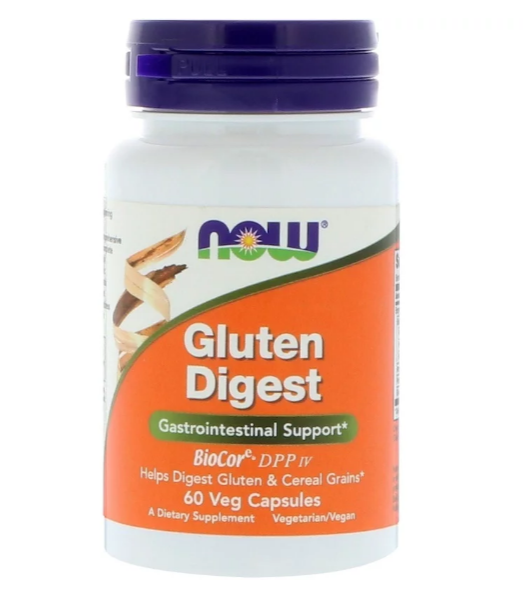 Now Foods, Gluten Digest, 60 растительных капсул