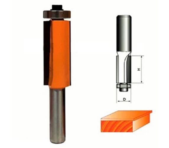 Фреза прямая кромочная с подшипником Глобус PRO D=14,H=30,-4°,S=8,TL=65 хвос.8мм арт.1020 14х30 S8 TL65