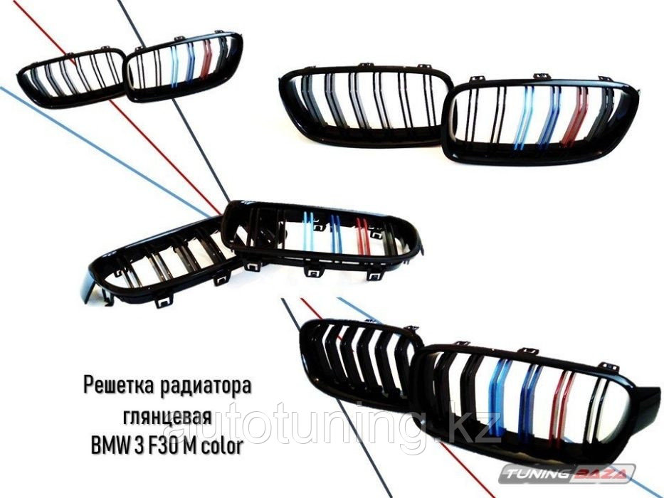 Решетка радиатора (ноздри) на BMW F30 2012+ (3 серия, 3-series) - фото 4 - id-p72469721