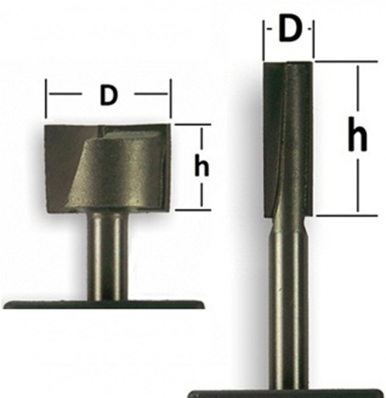 Фреза прямая пазовая Глобус D=8,l=30,d=8mm,L=60 арт.1007 D8х30