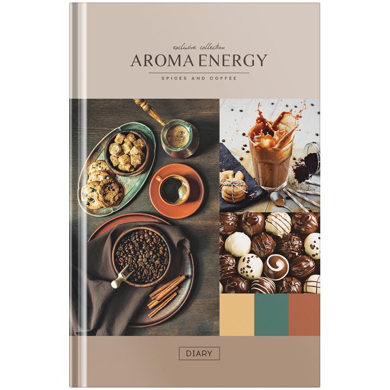 ЕЕжедневник недатир. A5, 136л., 7БЦ OfficeSpace "Кофе. Aroma energy", глянцевая ламинация