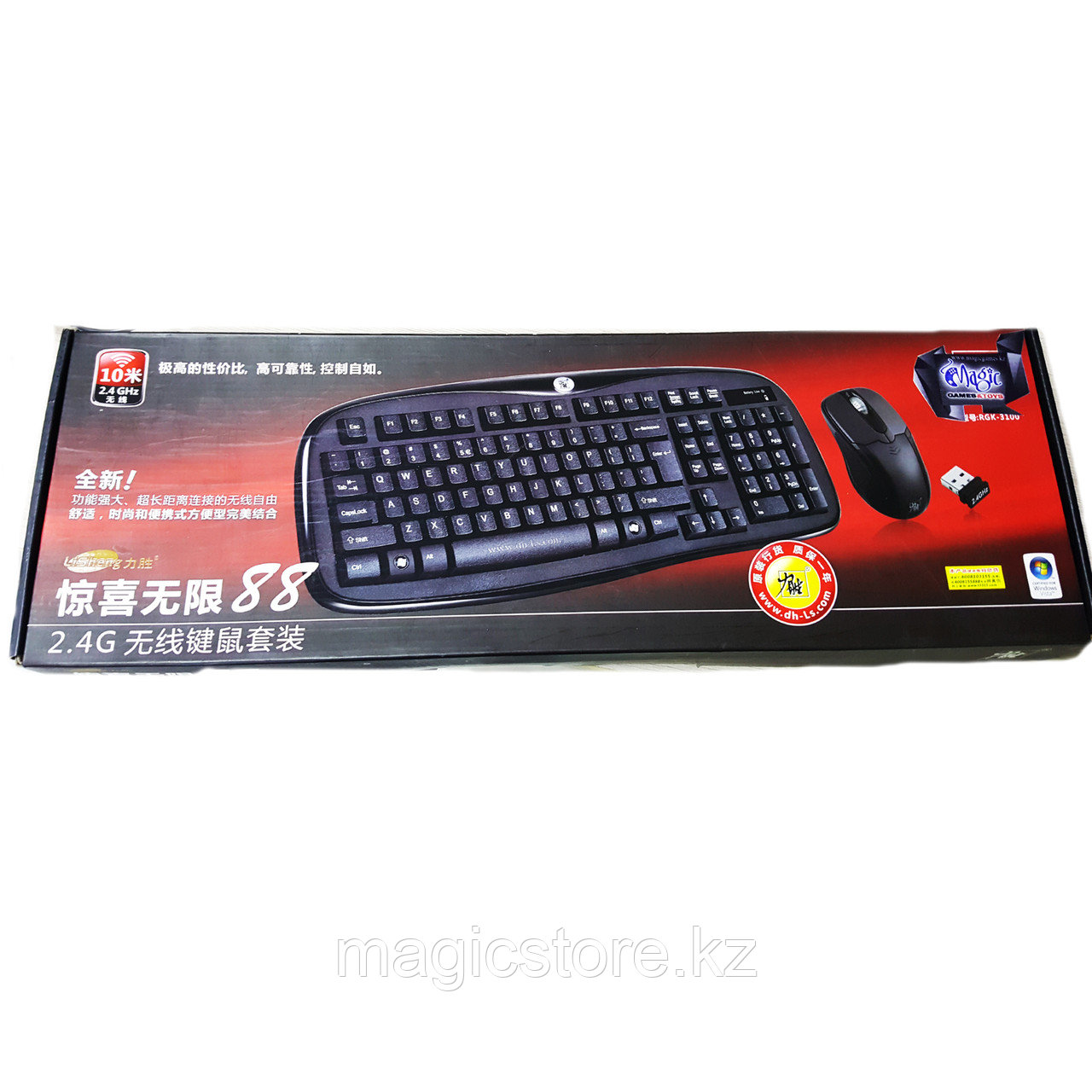 Клавиатура беспроводная + Мышь Lisheng 2,4G RGK-3100 USB, черная - фото 2 - id-p51628928