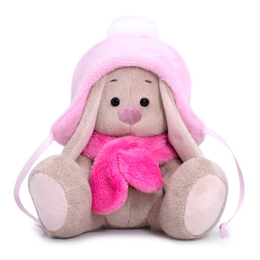 Мягкая игрушка "Zaika Mi" Зайка Ми в шапке с помпоном и шарфе (малыш) - фото 1 - id-p72535256
