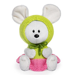Мягкая игрушка "ЛЕсята" Мышка Пшоня в в платье с капюшоном, 15 см